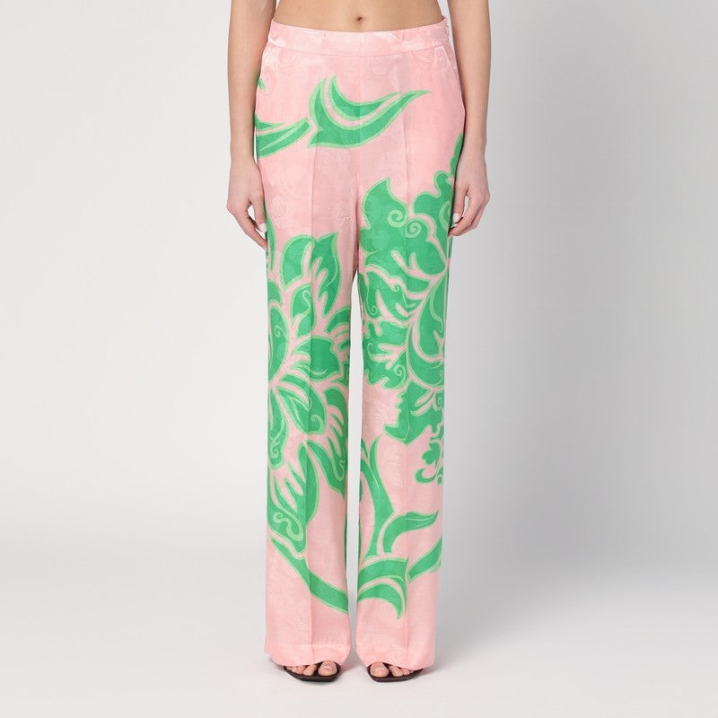 Etro Wide Printed Trousers In Silk Blend Women - 1