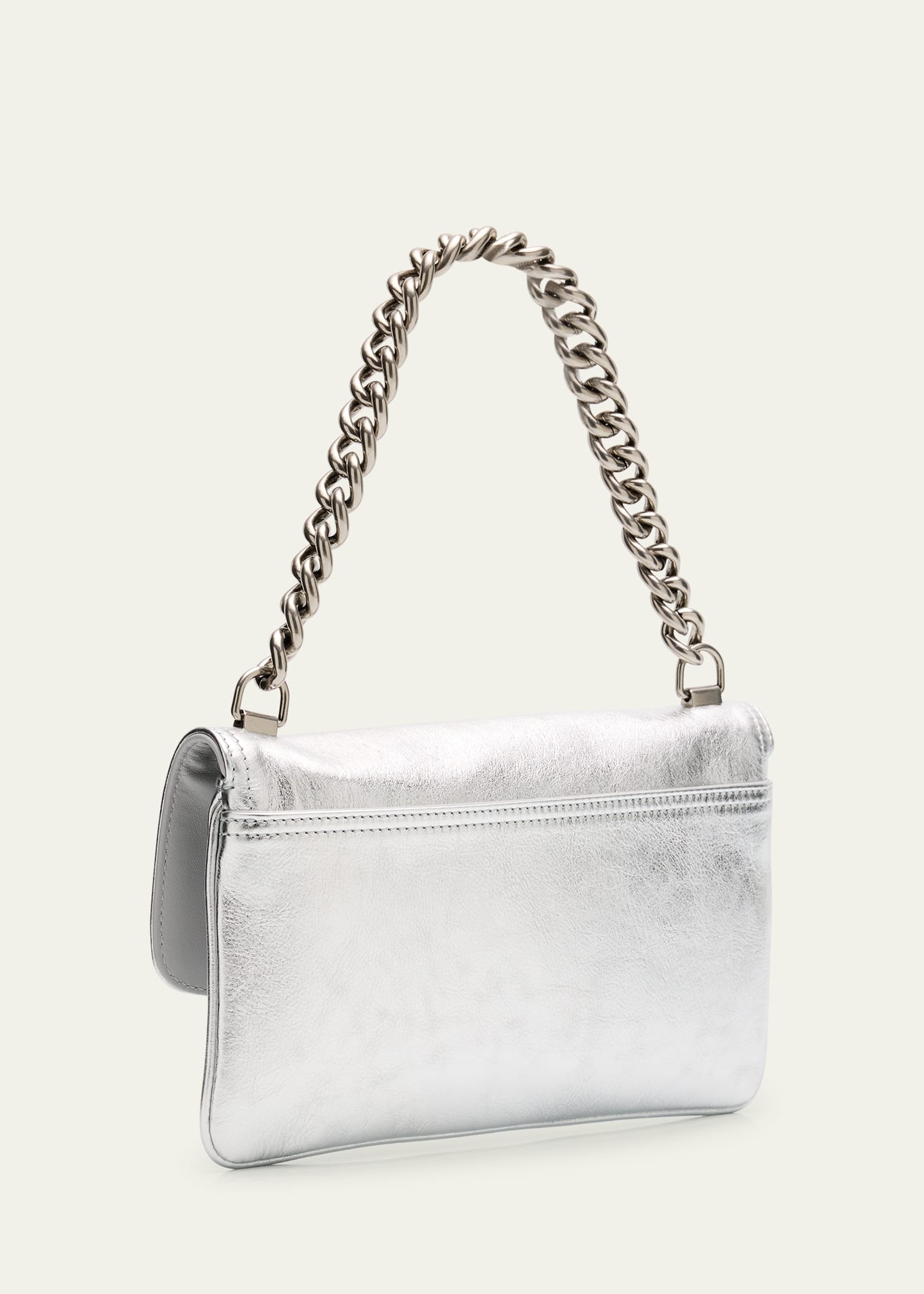 BB Soft Metallic Leather Wallet on Chain - 3