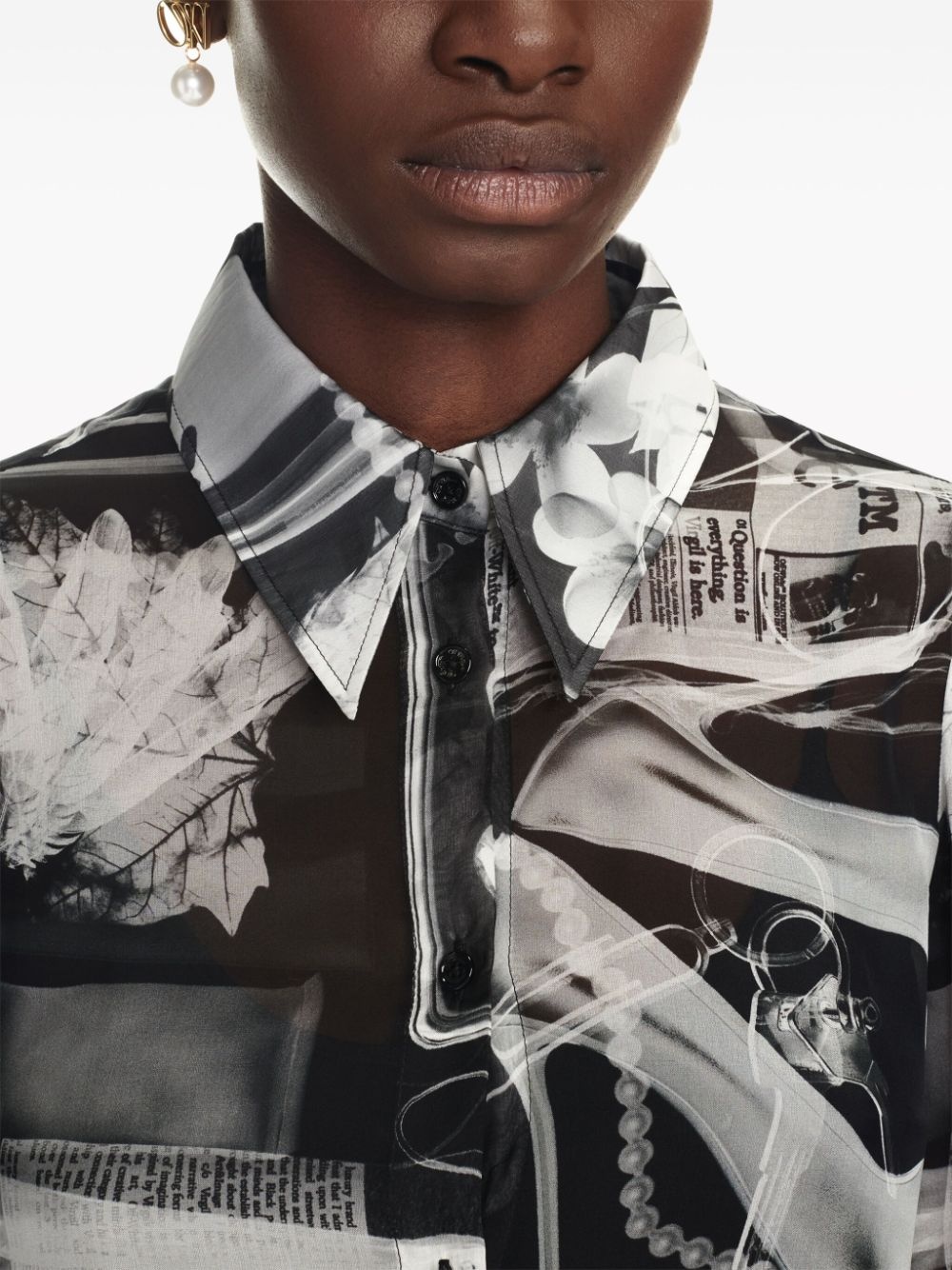 X-Ray-print silk shirt dress - 5