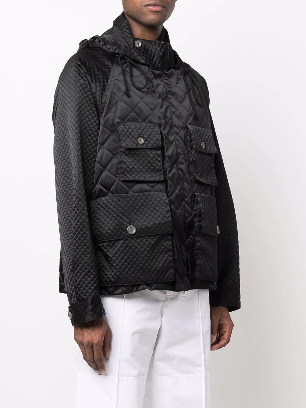 debossed-satin quilted jacket - 3