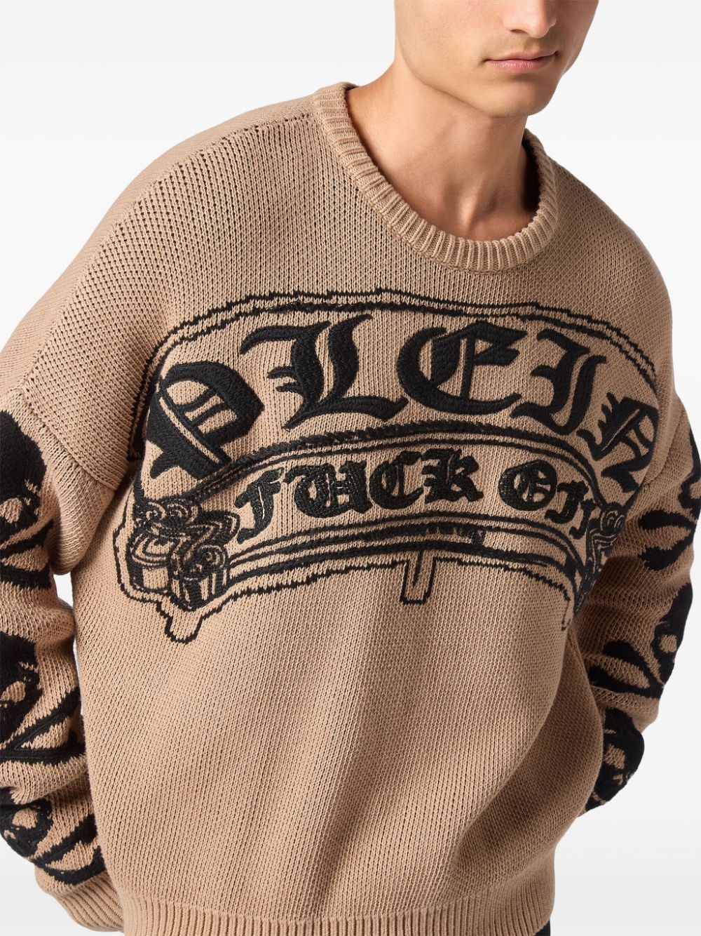 logo-embroidered crew-neck sweater - 5