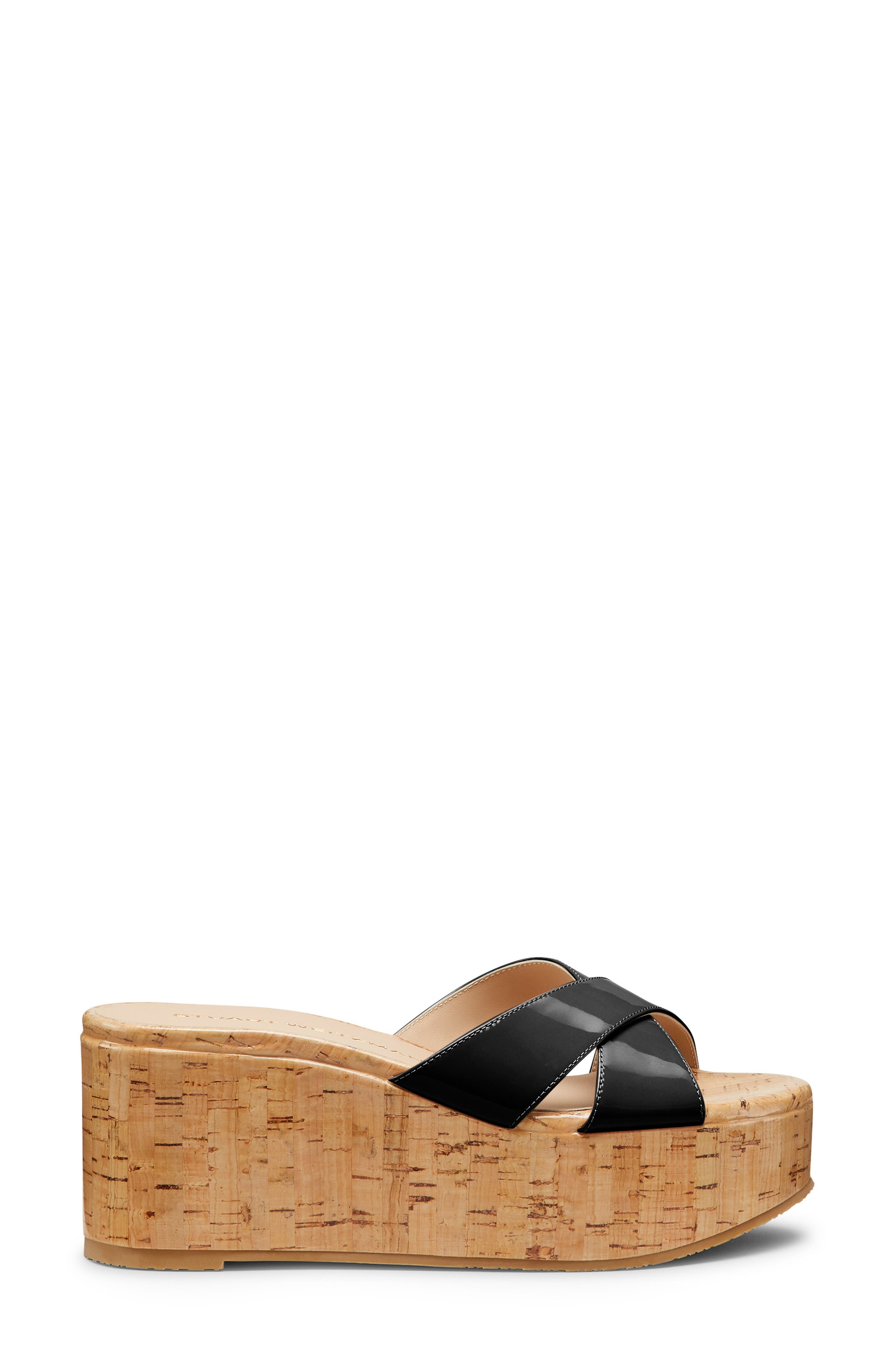 Stuart Weitzman Dayna Platform Wedge Sandal in Black at Nordstrom - 3