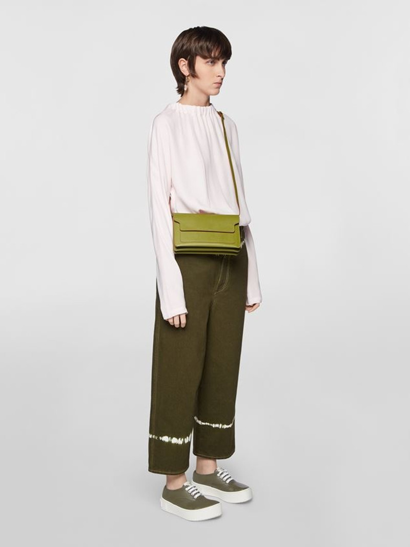 Marni GREEN TRUNK SAFFIANO CALFSKIN CLUTCH BAG outlook