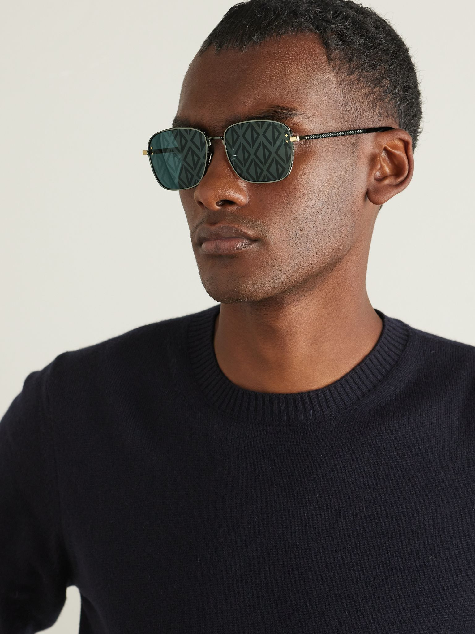 CD Diamond S4U D-Frame Silver-Tone and Tortoiseshell Acetate Sunglasses Black - 2