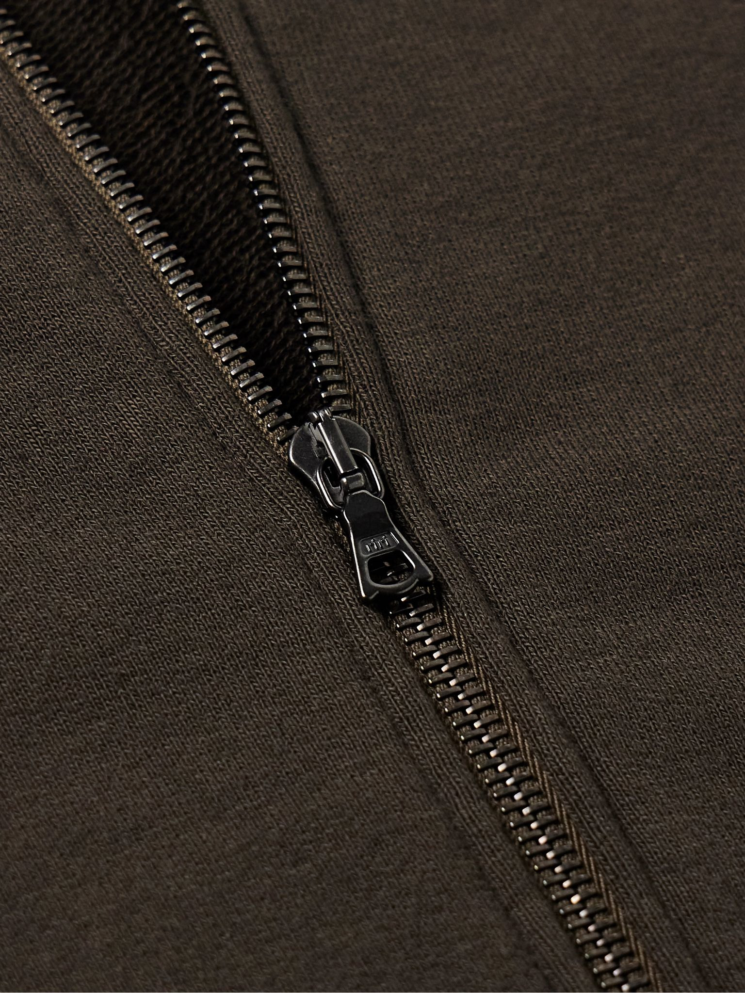 Roki Cotton and Cashmere-Blend Jersey Zip-Up Hoodie Dark brown - 4