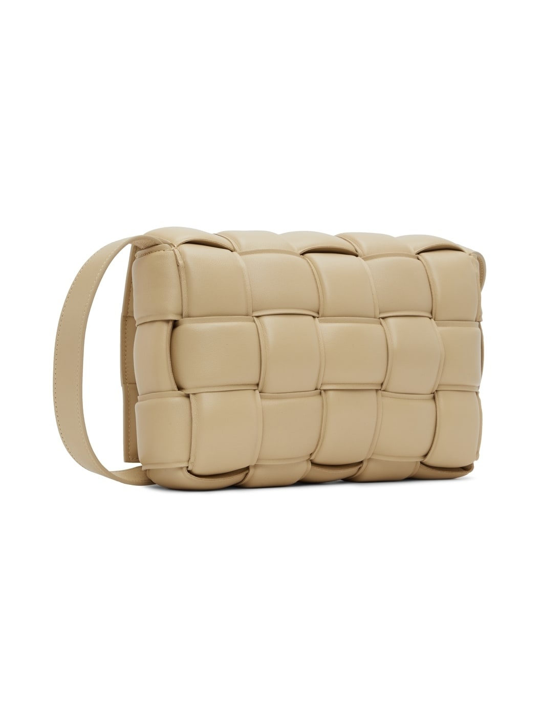 Beige Padded Cassette Shoulder Bag - 3