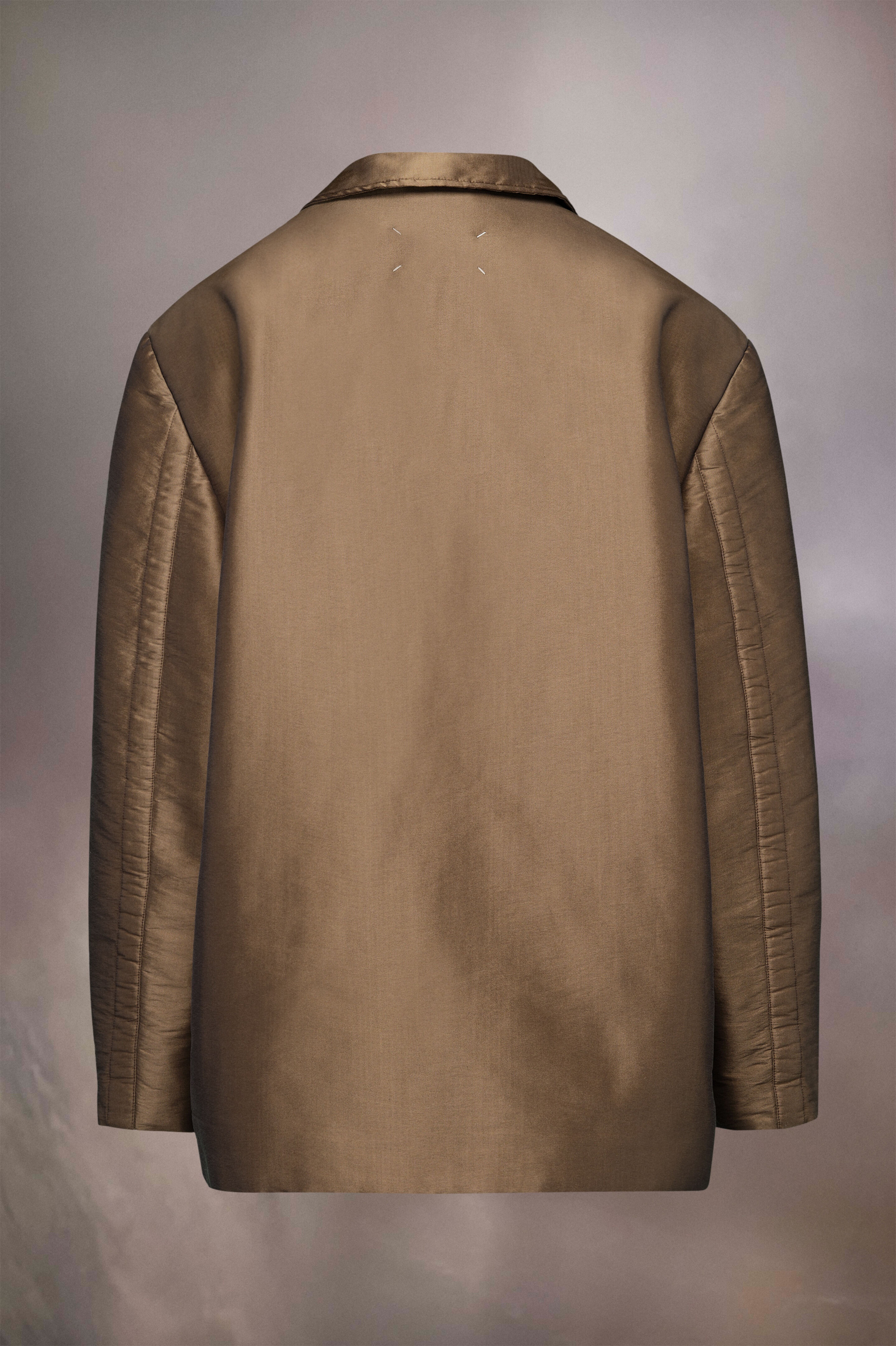 Silk poly moiré caban coat - 2