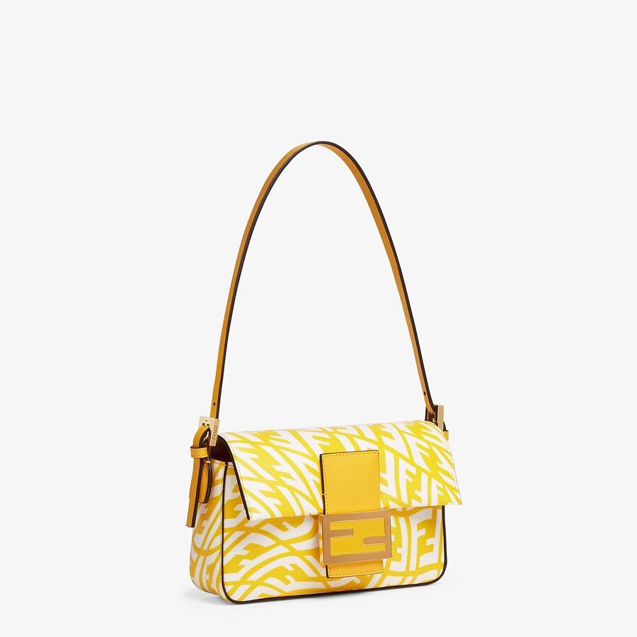Yellow glazed canvas bag - 3