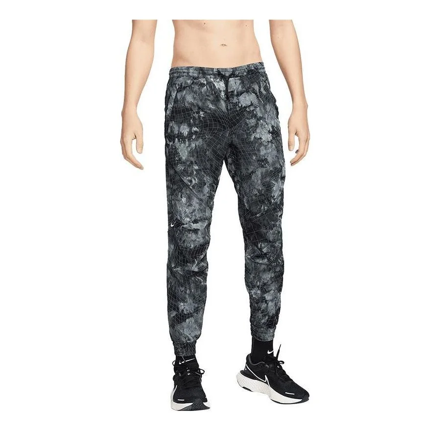 Men's Nike Packable Full Print Logo Plaid Casual Bundle Feet Sports Pants/Trousers/Joggers Black DB0 - 1