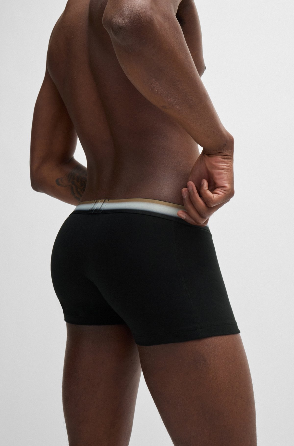 TWO-PACK OF STRETCH-COTTON TRUNKS WITH LOGO WAISTBANDS - 5