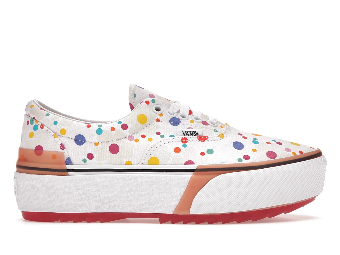 Satin Platform Shoes Blue Floral Vans Ua Era Stacked Flower Vans