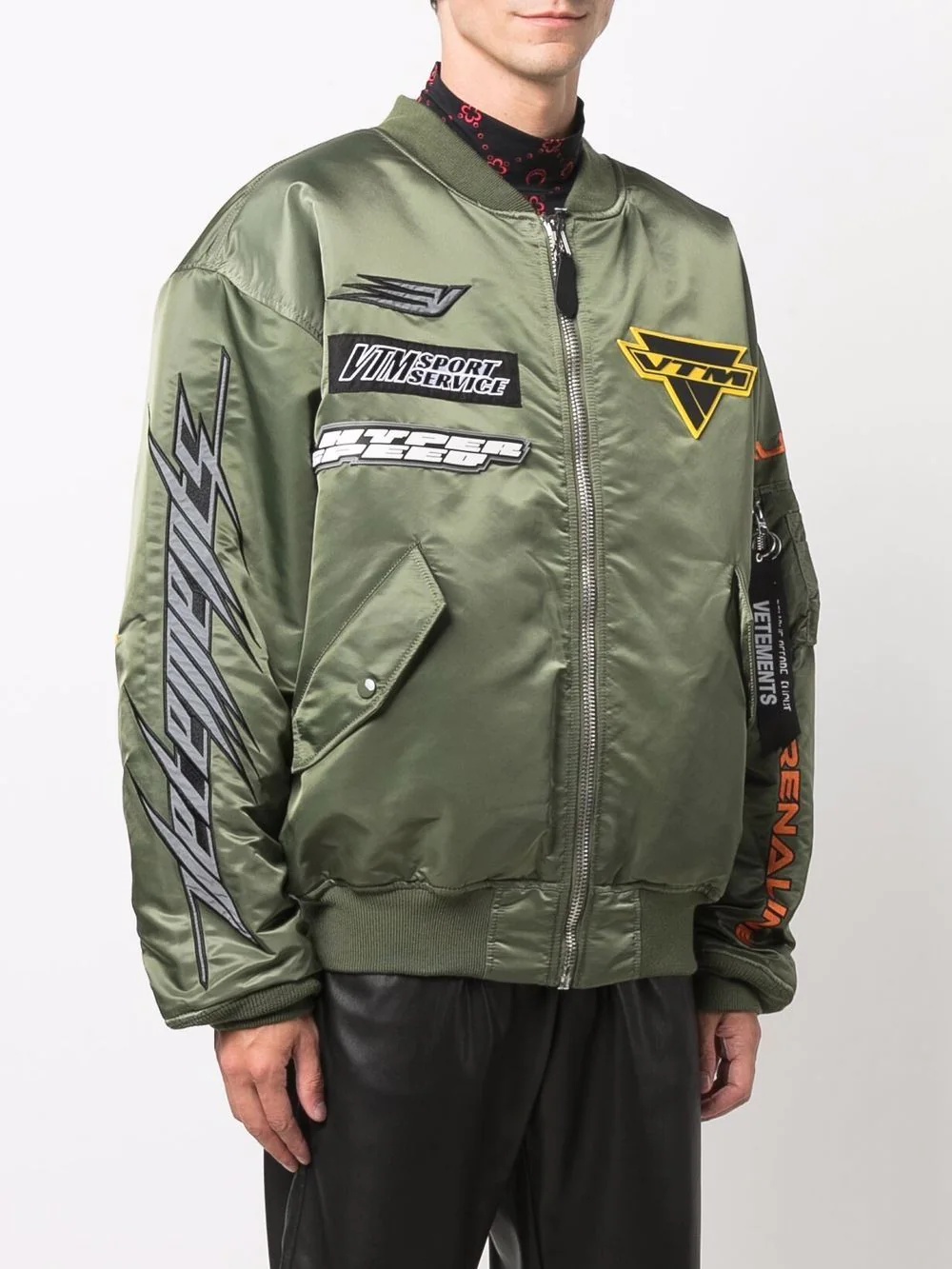 logo-patch bomber jacket - 4