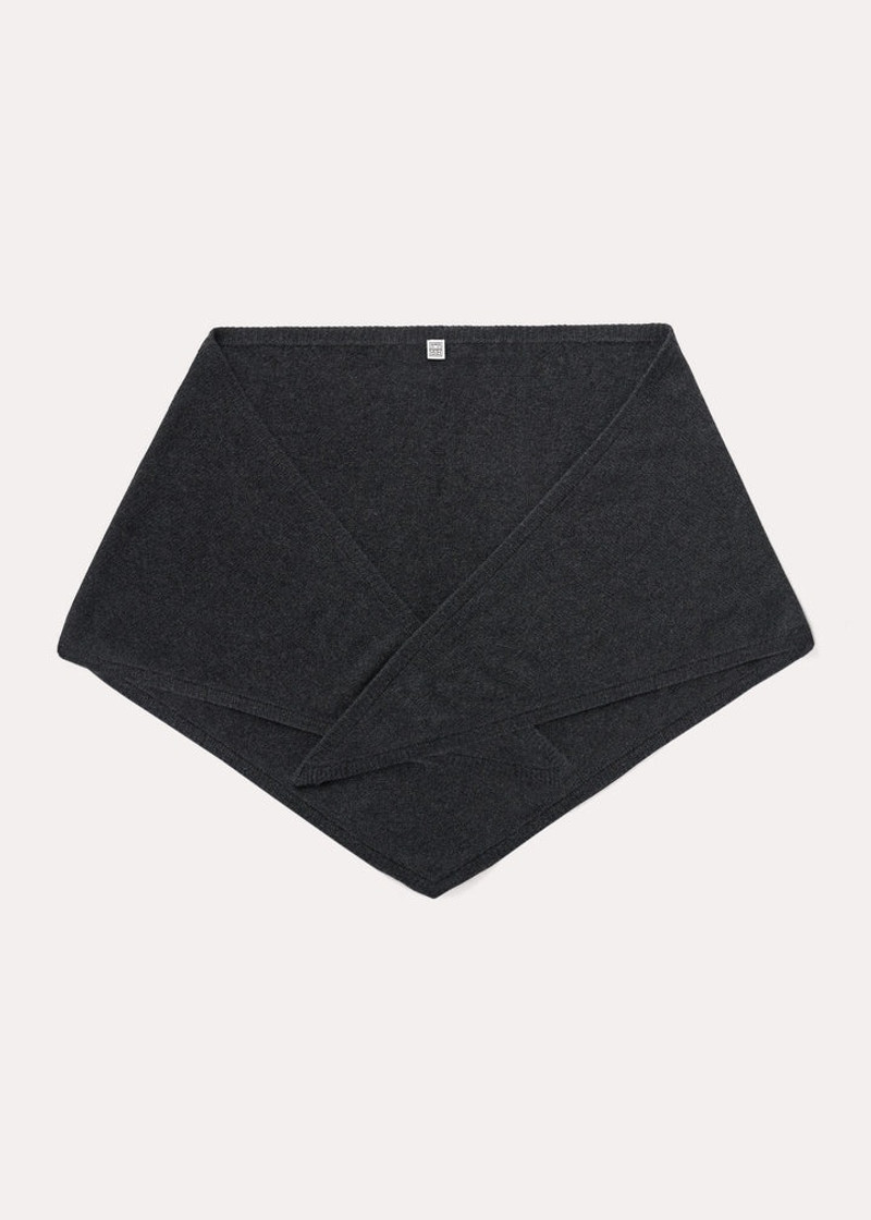 Triangle cashmere scarf dark grey mélange 1