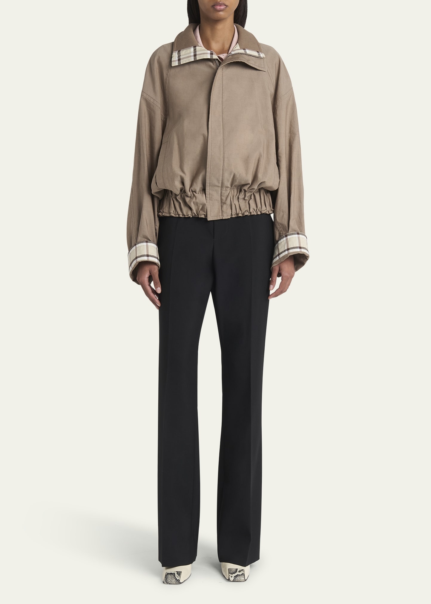 Bottega Veneta Oversized Zip Fluid Cotton Twill Blouson