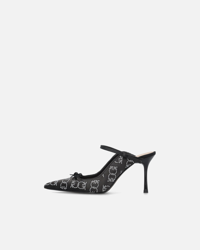 PINKO RHINESTONED SATIN SLIP-ONS WITH HEEL outlook