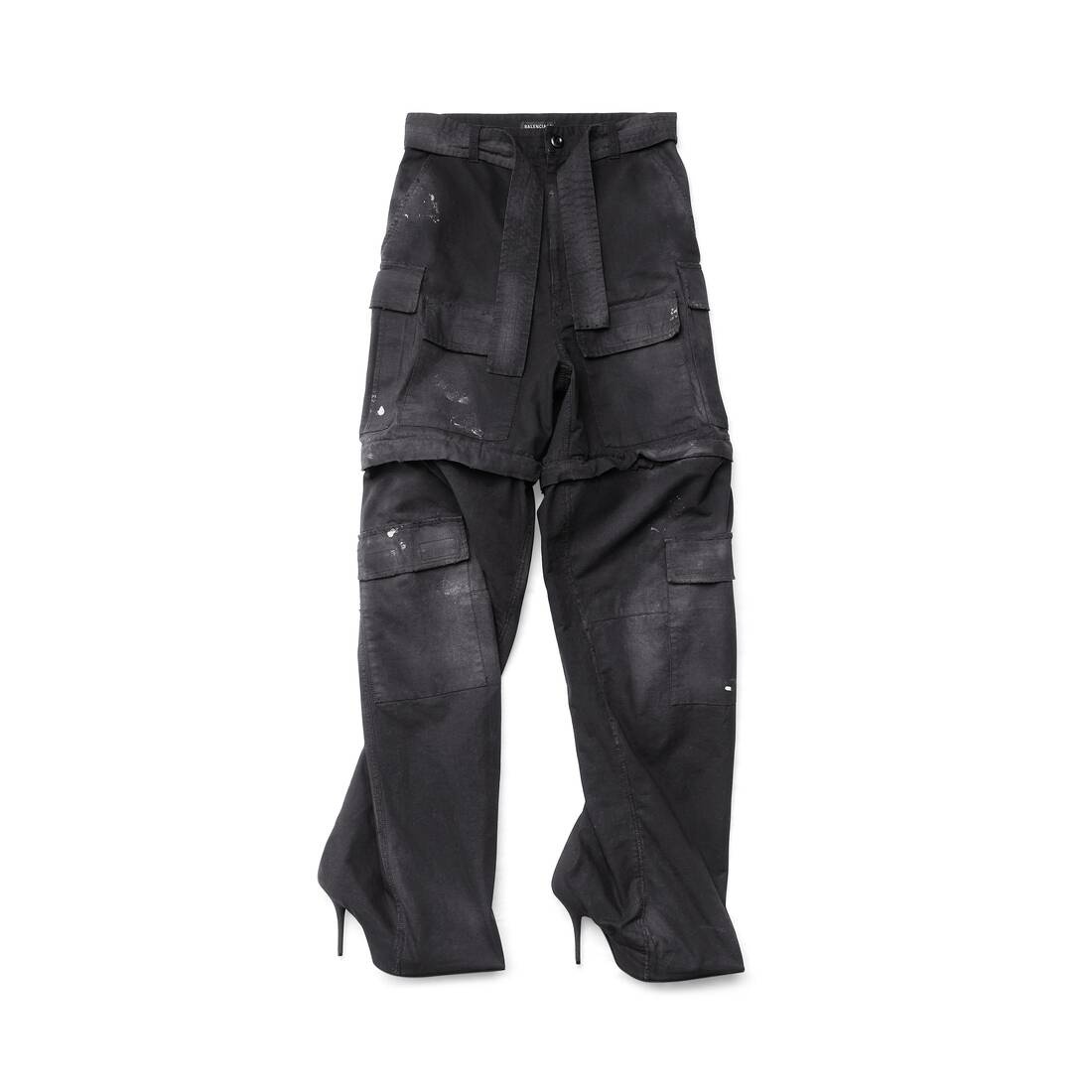 Women's Balenciaga Knife Cargo Pantashoes in Black - 1