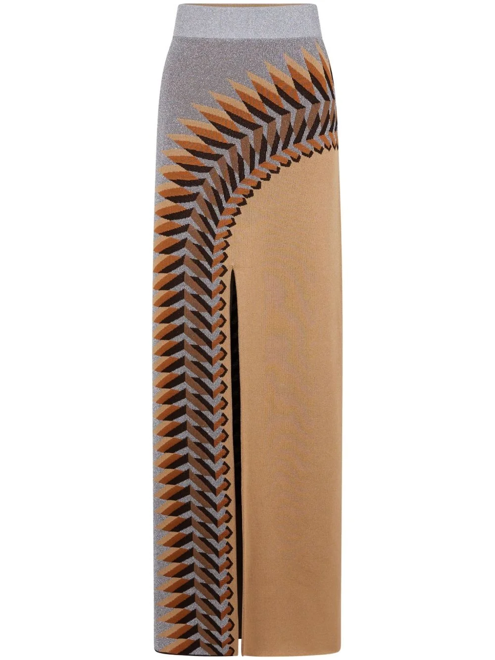 lurex-jacquard long skirt - 1