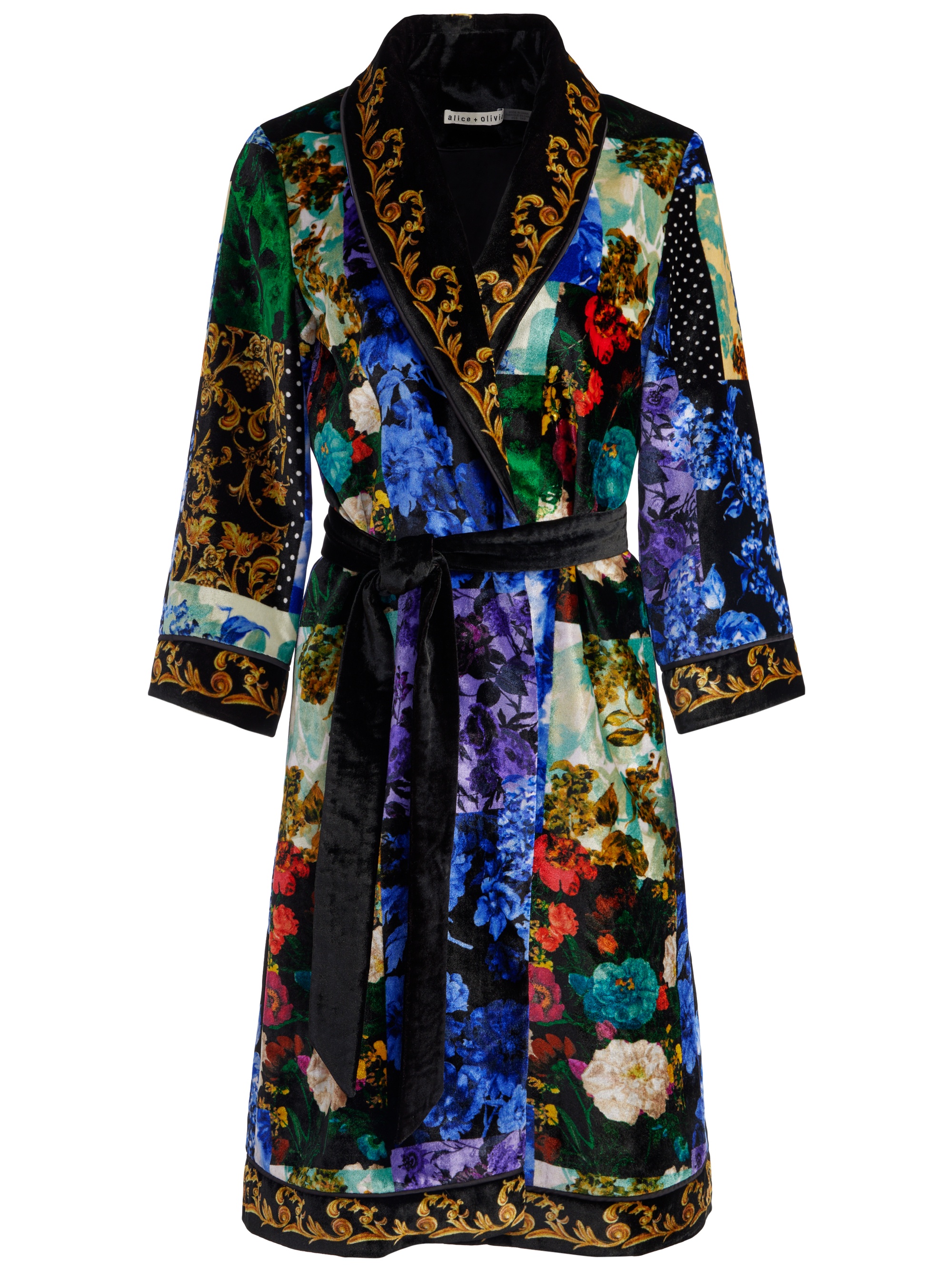 EILENE BELTED VELVET KIMONO - 1