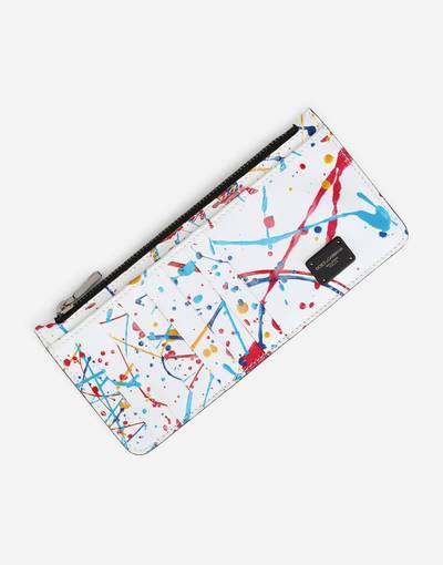 Dolce & Gabbana Printed card holder with zipper outlook