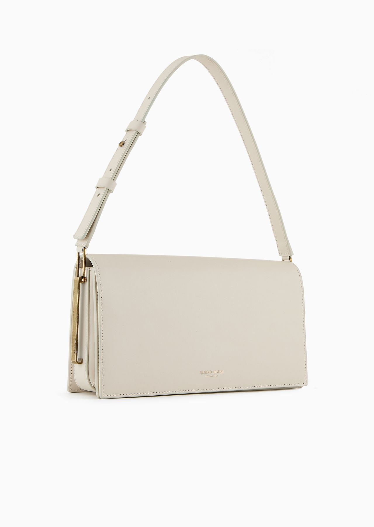 Polished leather baguette bag - 2