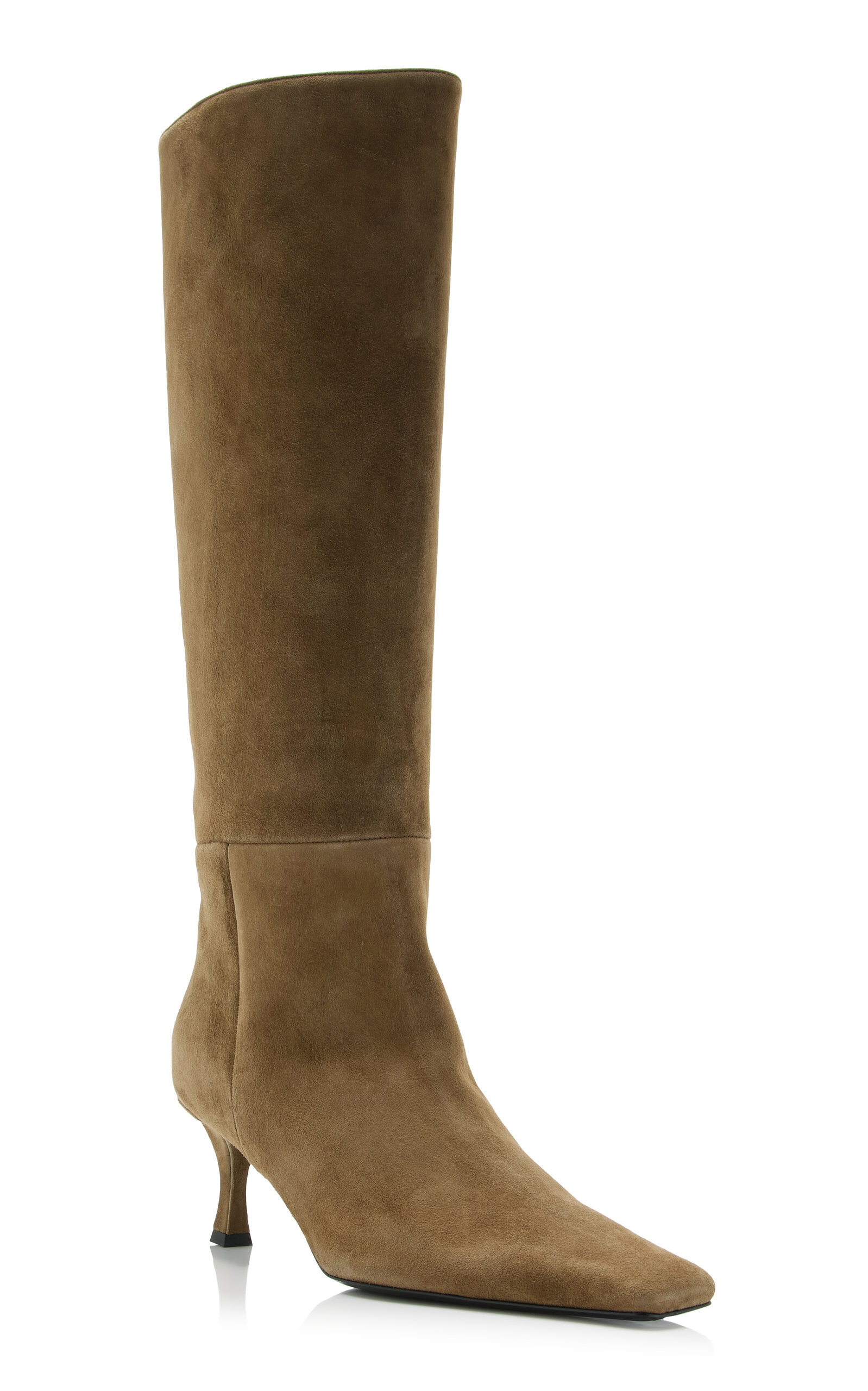 Trap Suede Knee Boots green - 3