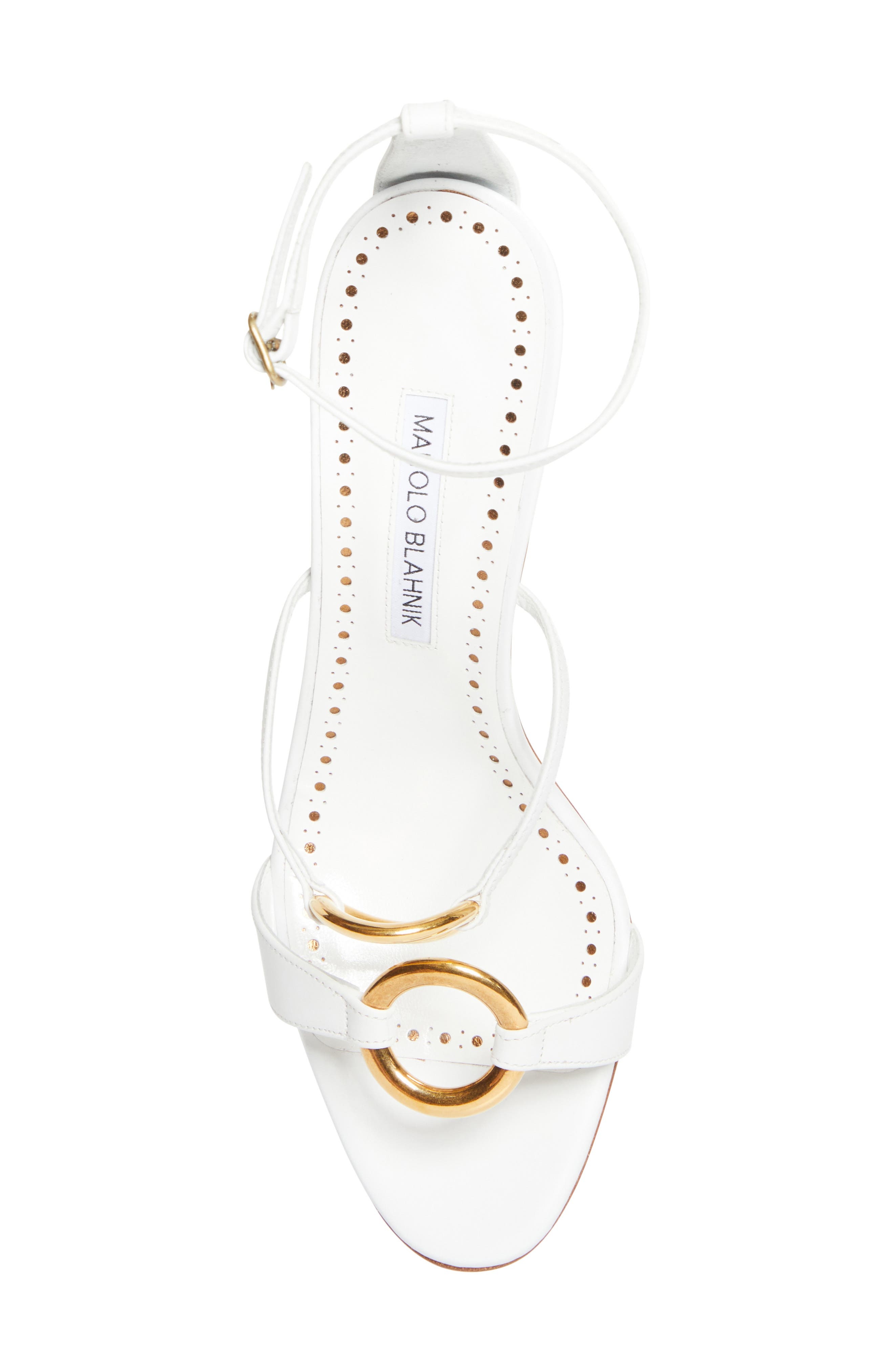 Manolo Blahnik Hisfahan Ankle Strap Sandal in White at Nordstrom - 5
