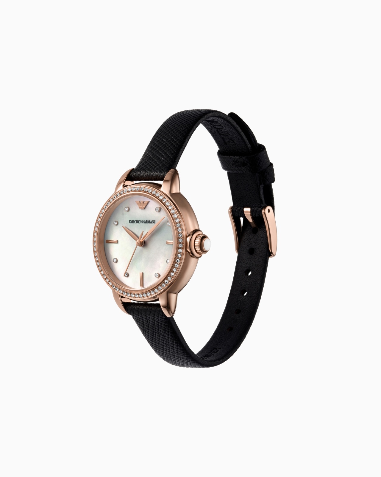THREE-HAND BLACK LEATHER WATCH - 3