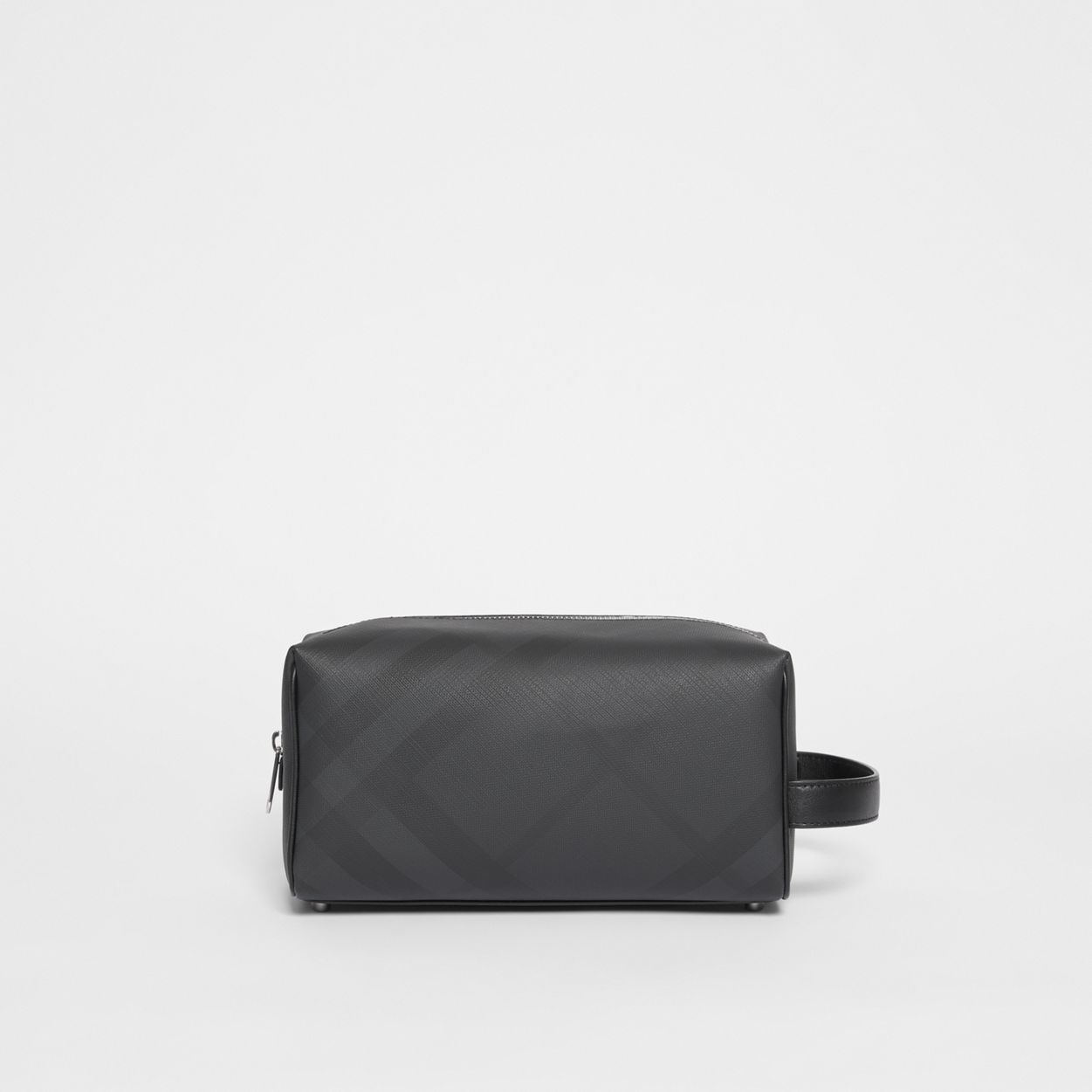 London Check and Leather Travel Pouch - 1