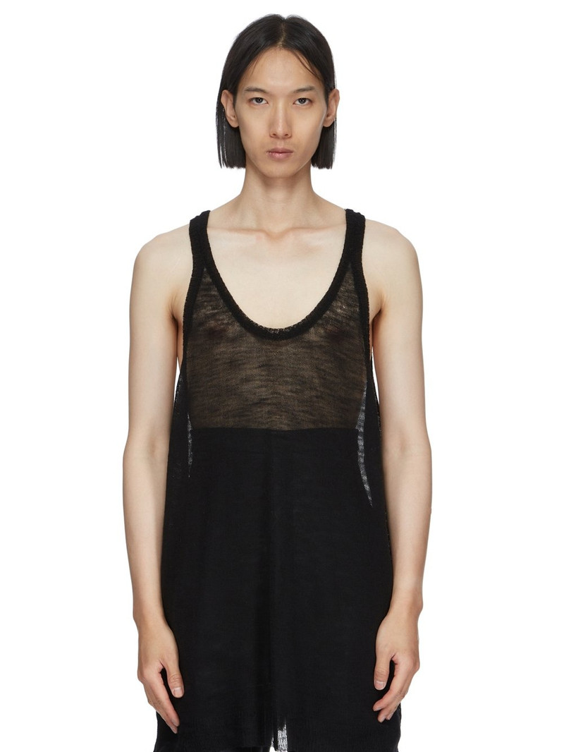 Black Sheer Tank Top - 1