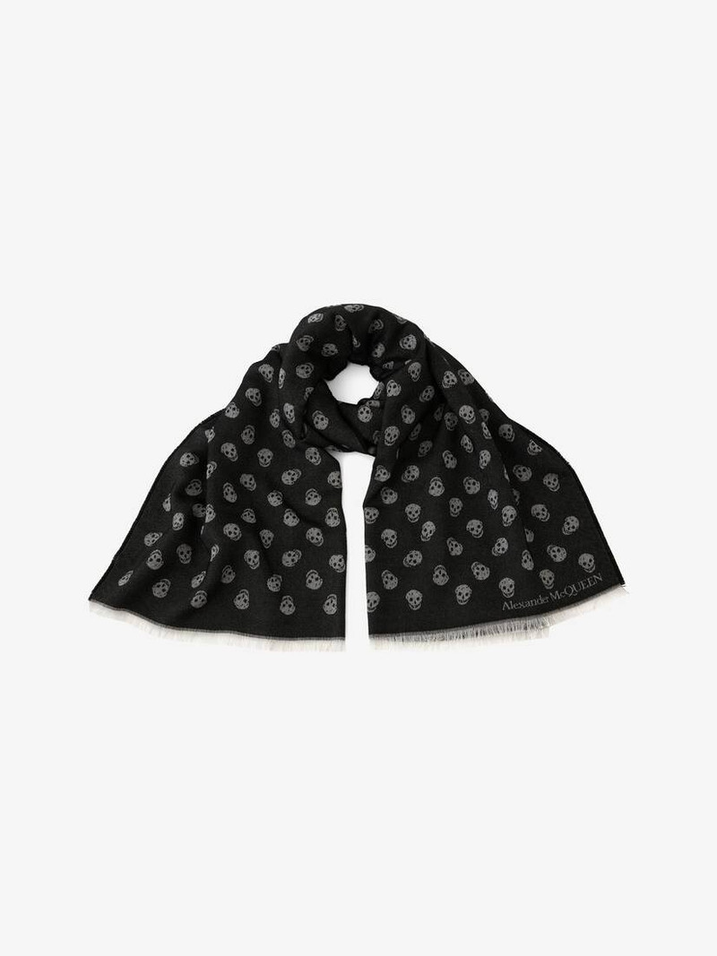 Men's Reversible Skull Scarf in Black 3