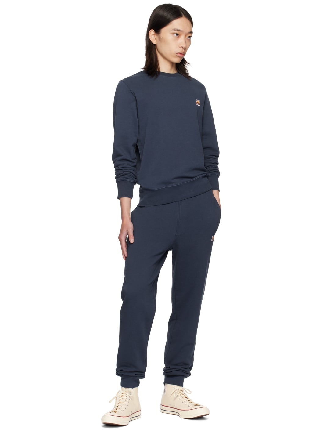 Navy Fox Head Regular Sweatshirt - 4