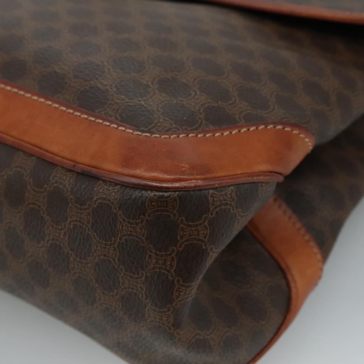 CELINE Macadam Canvas Hand Bag Pvc Leather Brown - 14