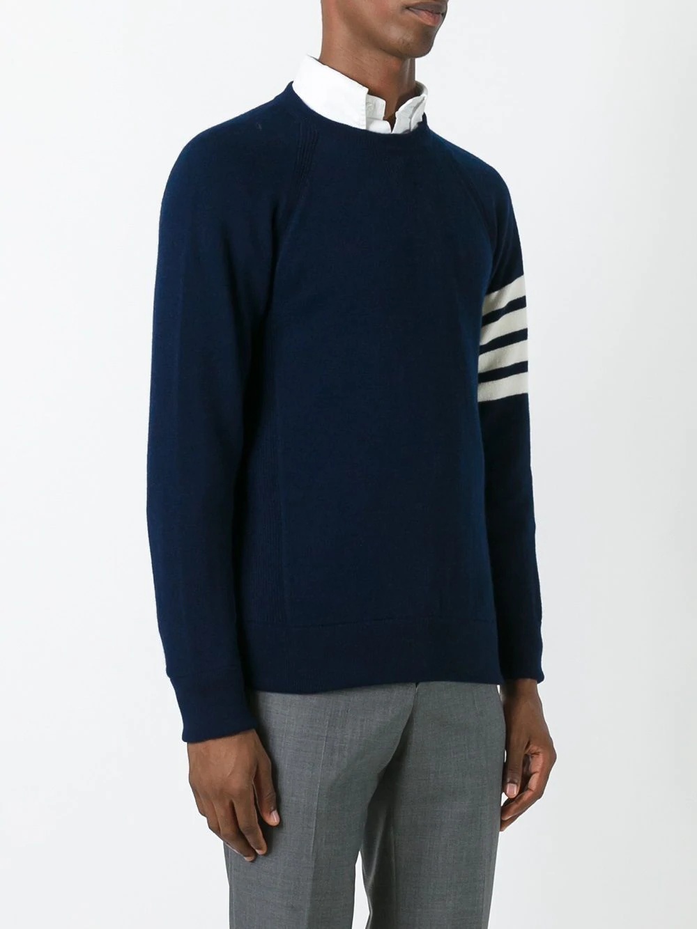 4-Bar crew neck cashmere jumper - 3