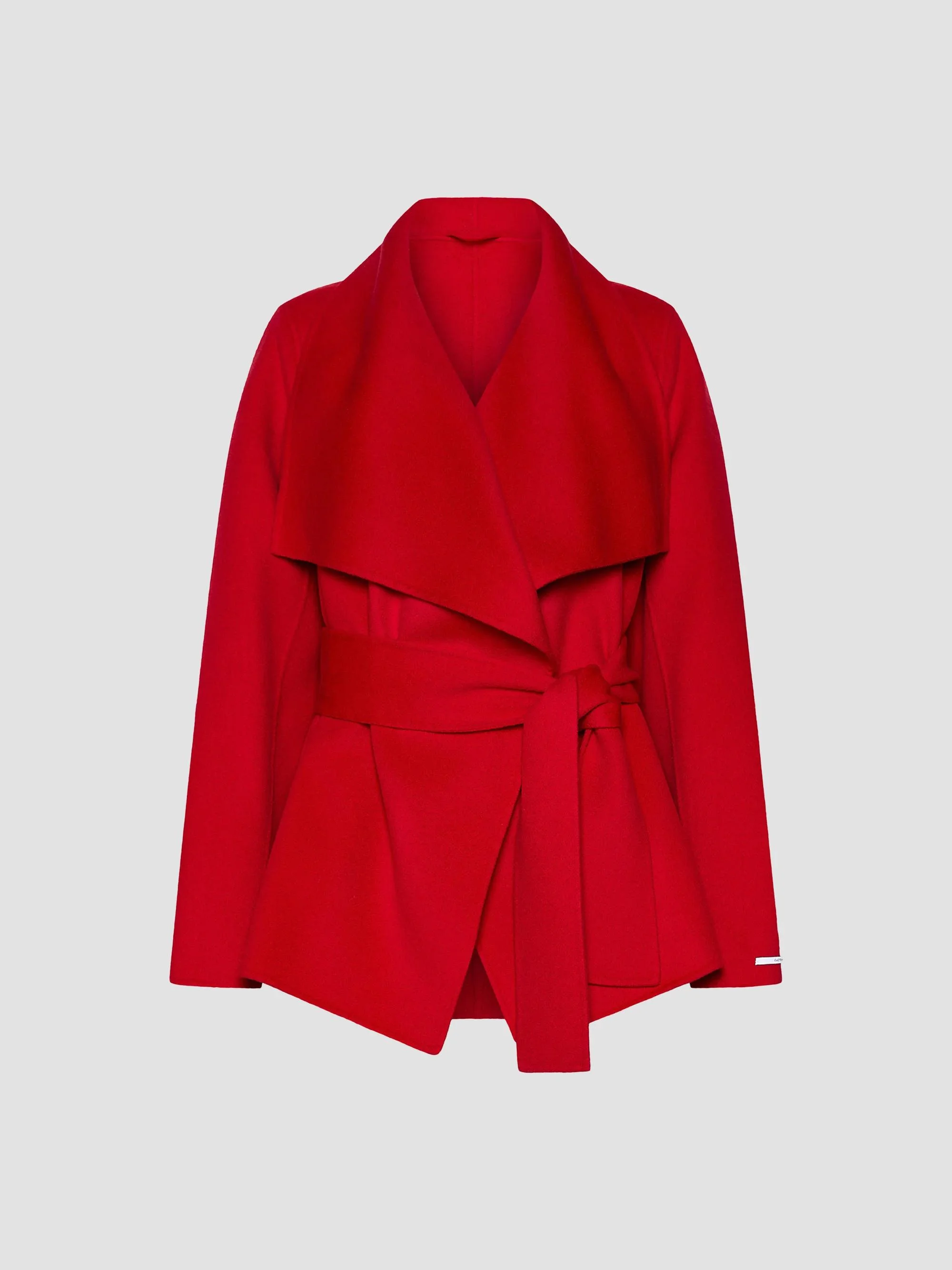 Women's Soft Double Sided Wool Jacket - Red - 1