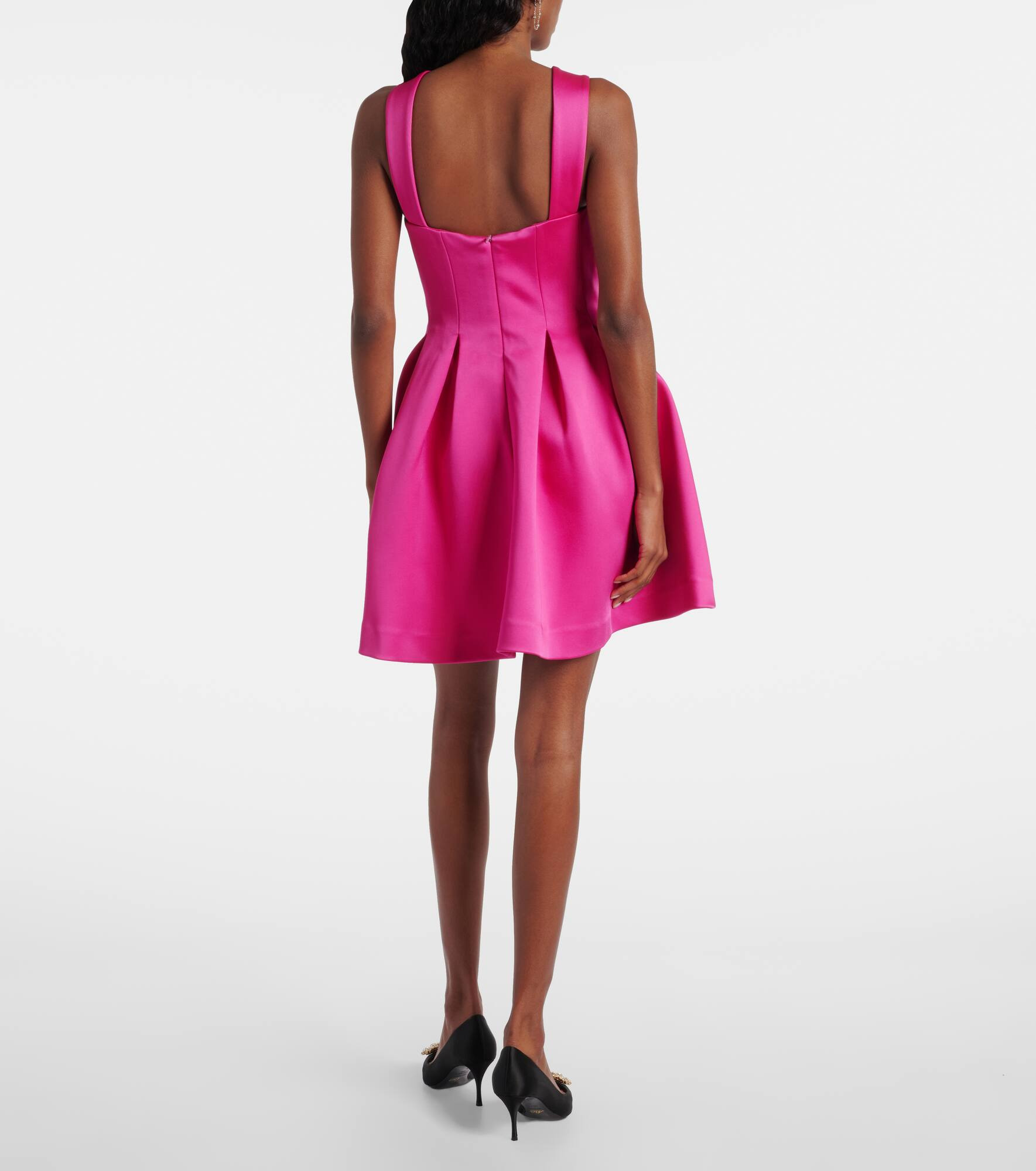 Saskia pleated satin minidress - 3
