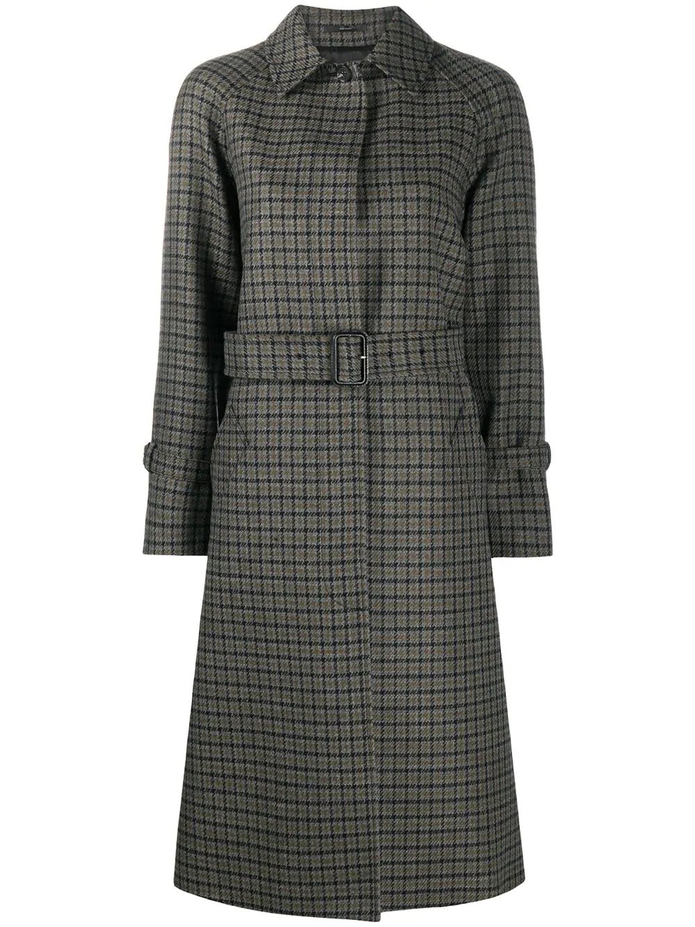 check belted wool coat - 1