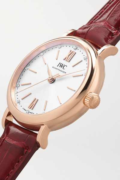 IWC Schaffhausen Portofino Automatic 34mm 18-karat red gold, alligator and diamond watch outlook