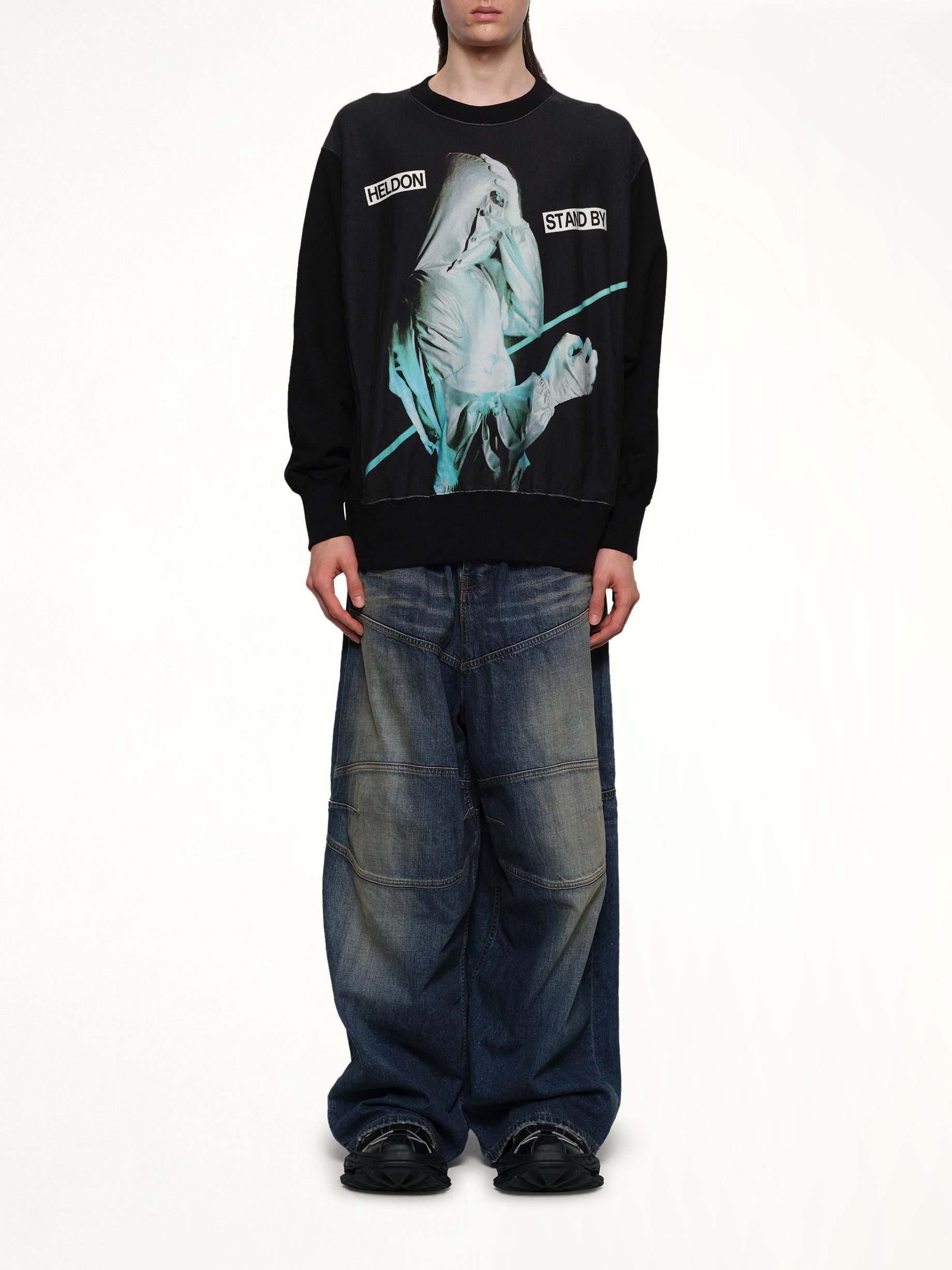 Heldon Stand By L/S T-Shirt in Black - 7