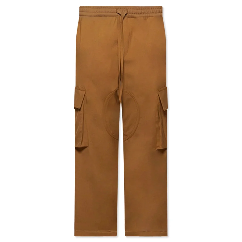 TRACK LOGO CARGO PANTS - SAND WOOL - 1