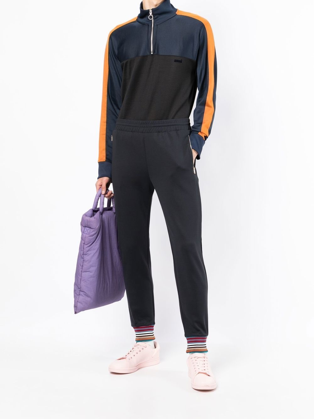 zip-fastening pocket track pants - 2