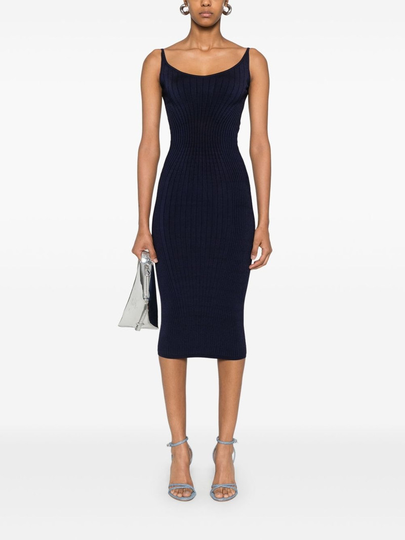 MUGLER ribbed midi dress outlook