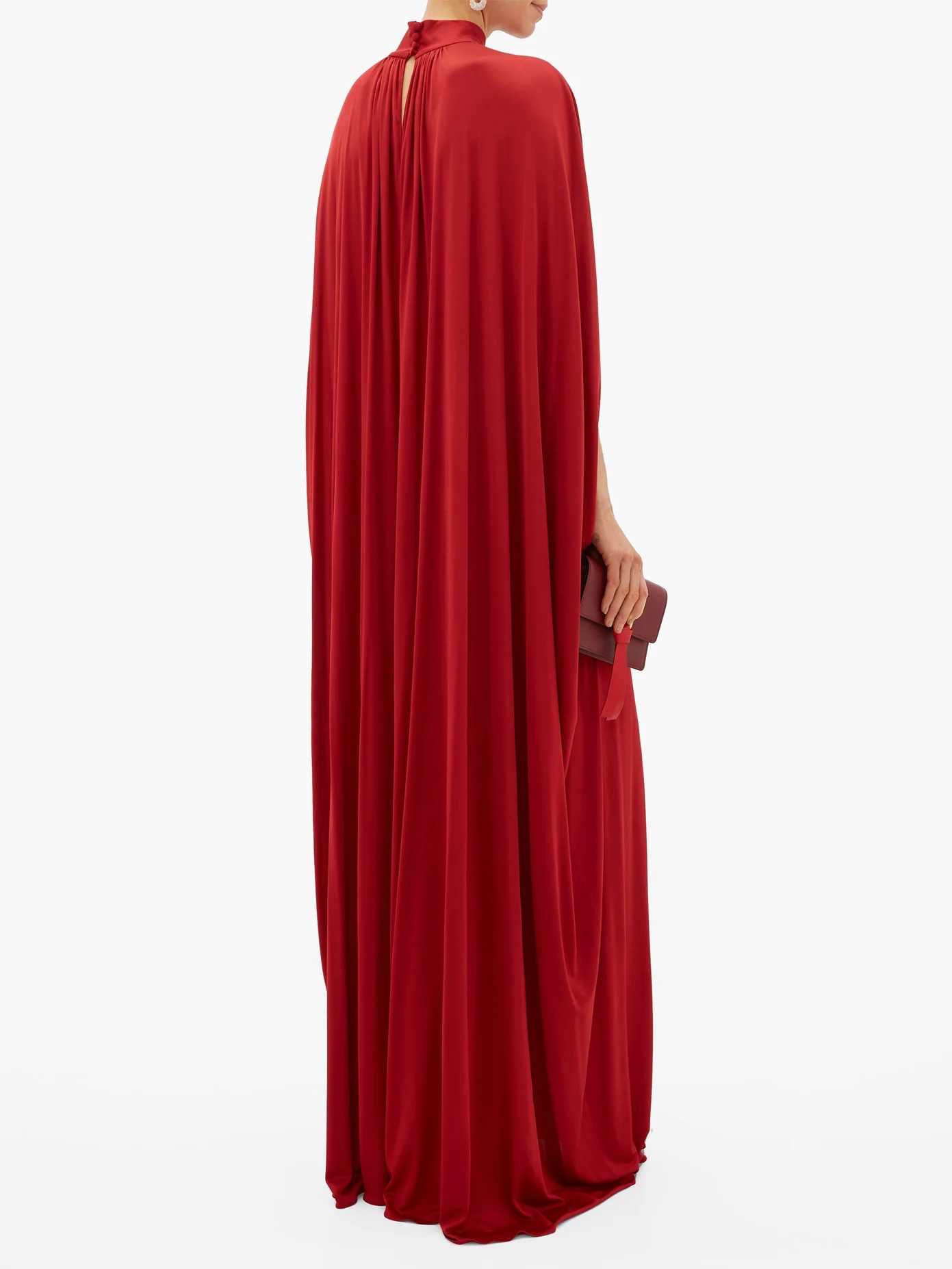 Cape draped satin gown - 6