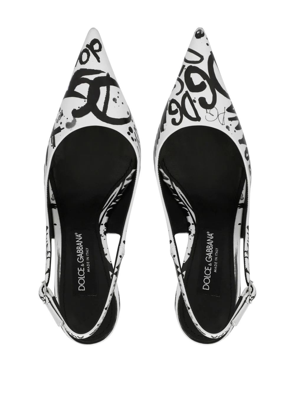 graphic-print pointed pumps - 4