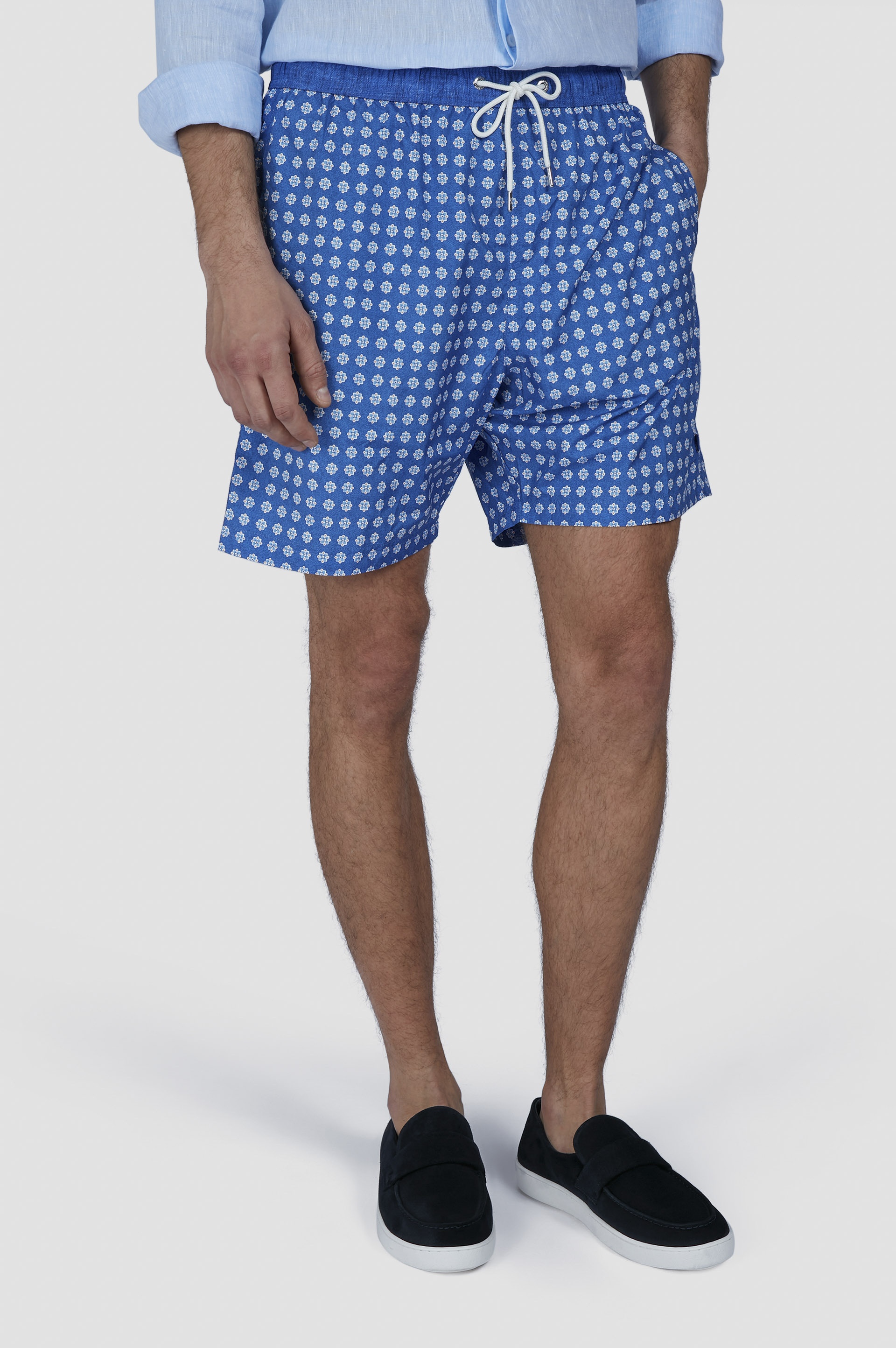 SWIM SHORTS WITH ALLOVER MICRO-PRINT - 6