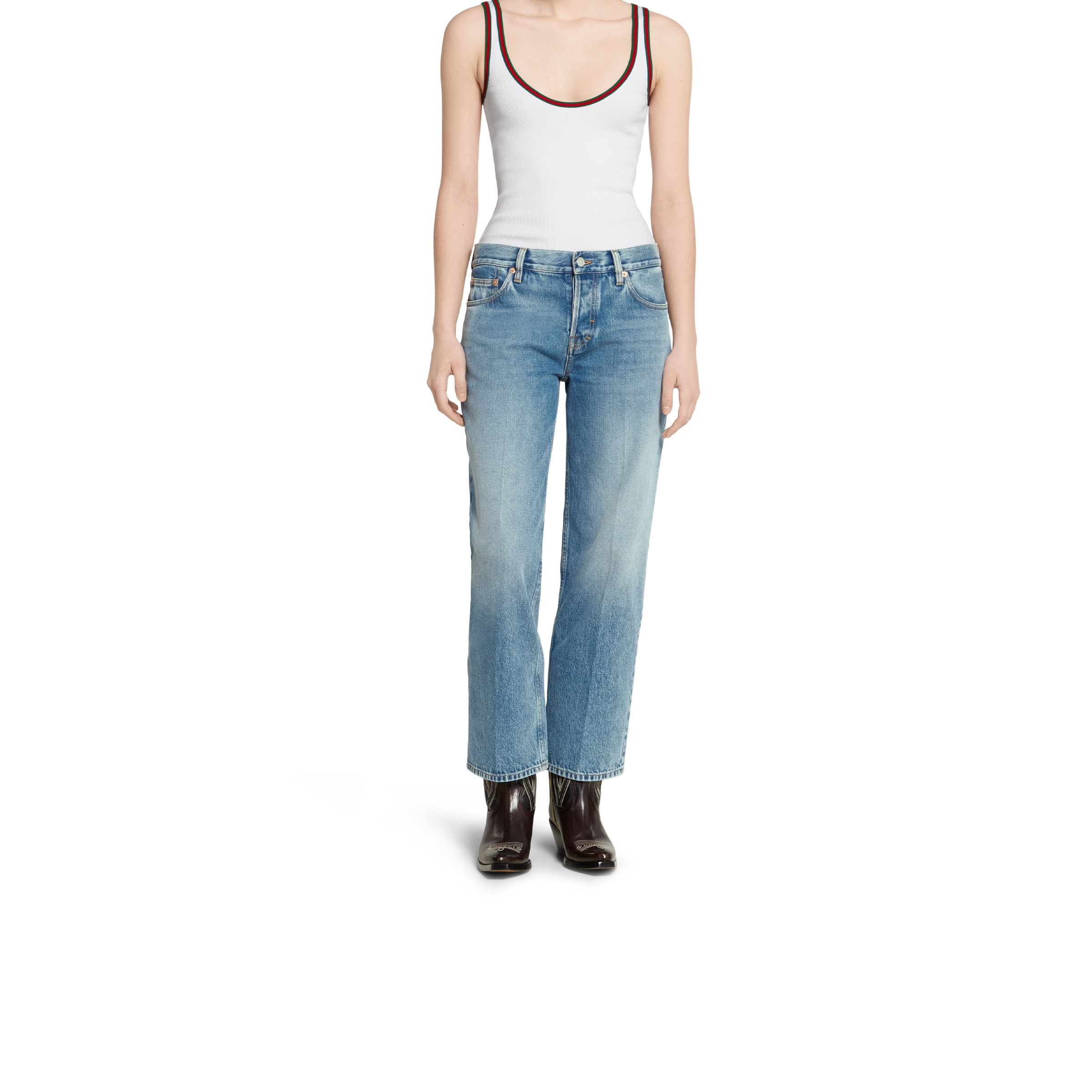 Straight fit denim pants - 3