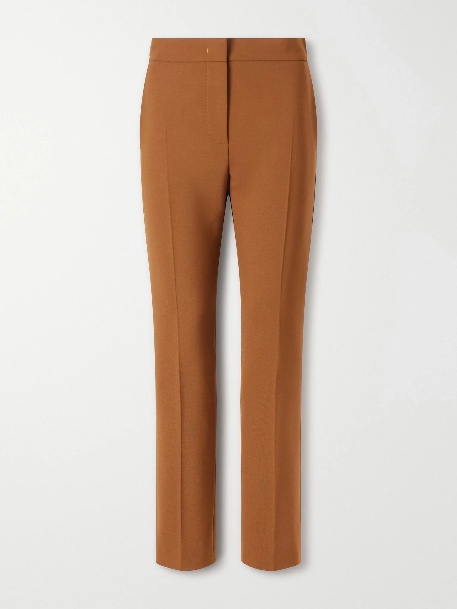 Acino wool-blend mid-rise slim-leg pants Brown - 1