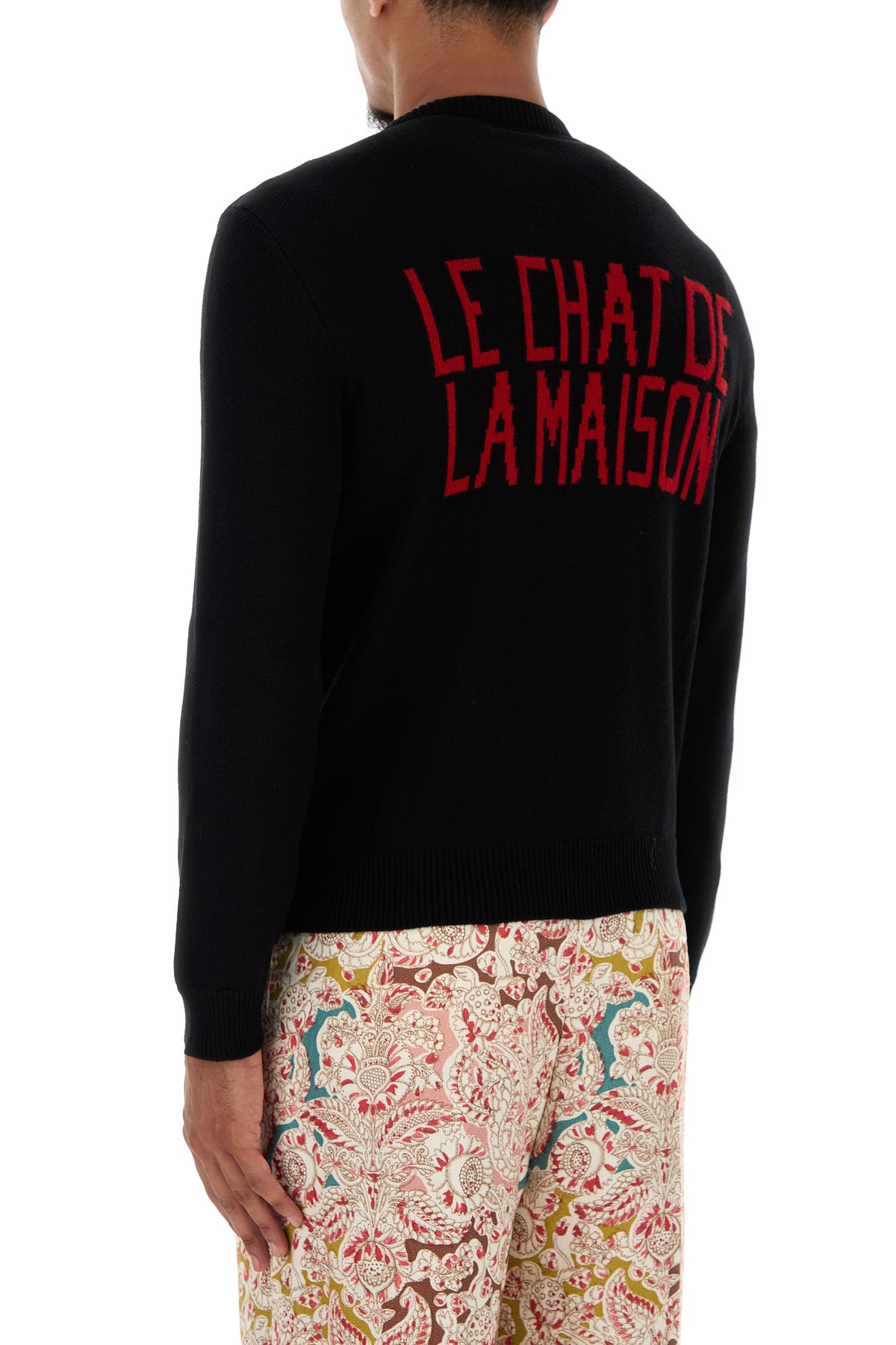 Black cotton bled sweater - 4