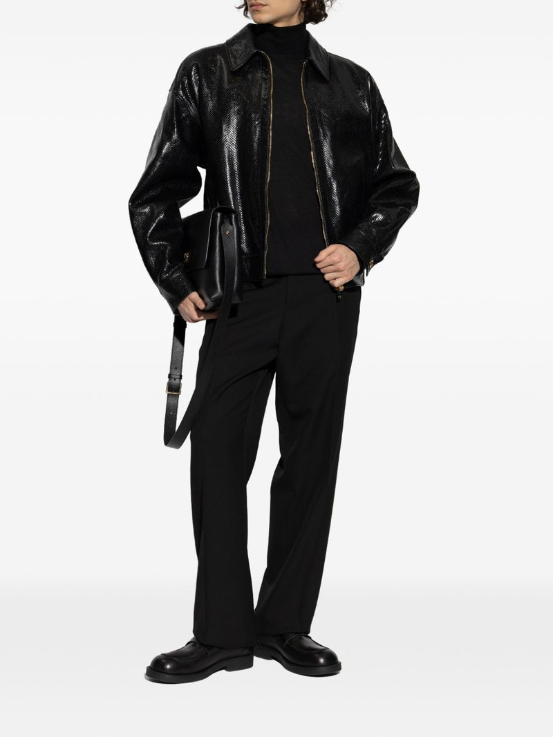 VERSACE zip-up leather jacket outlook