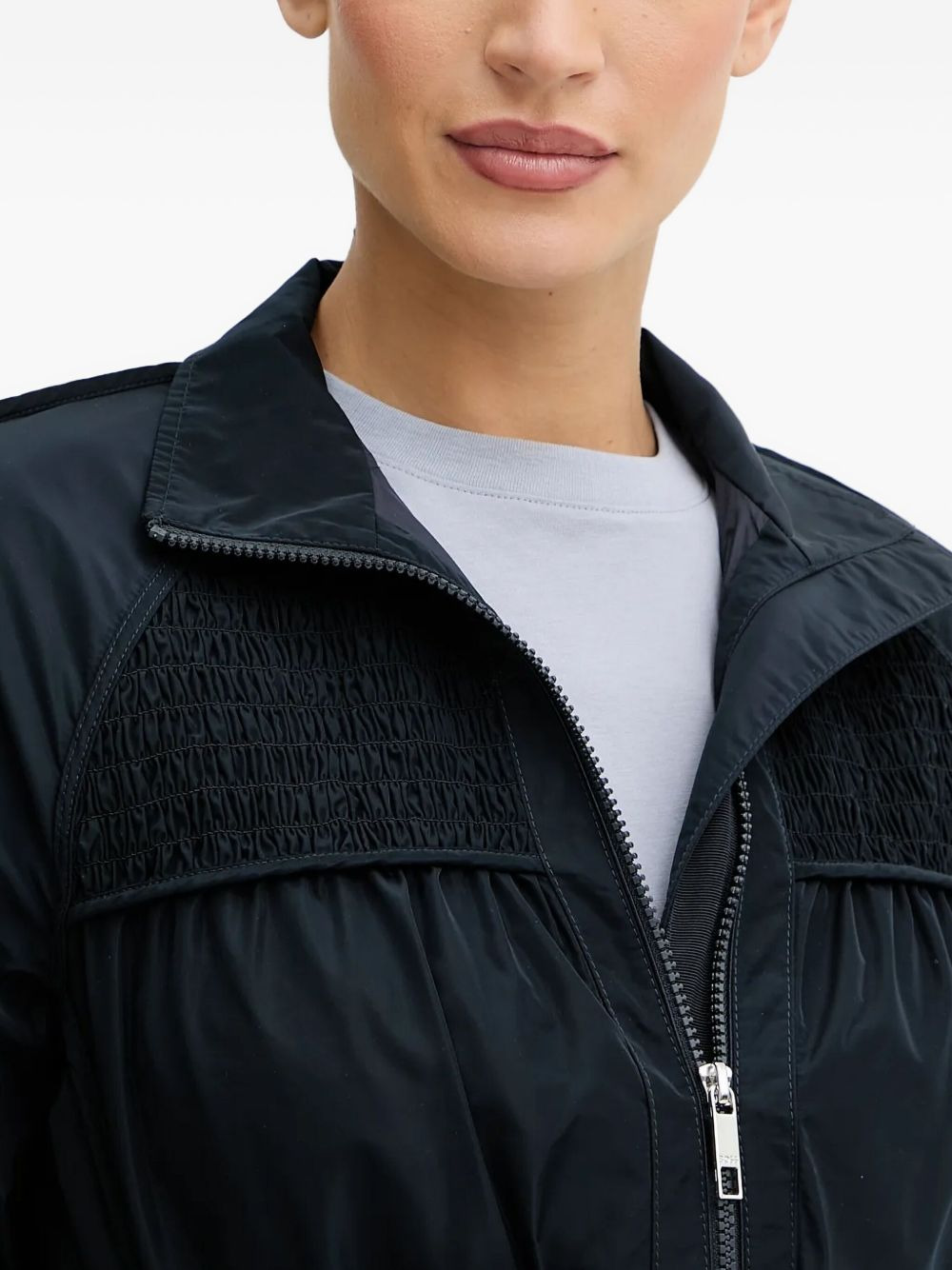 smocked-yoke belted jacket - 4