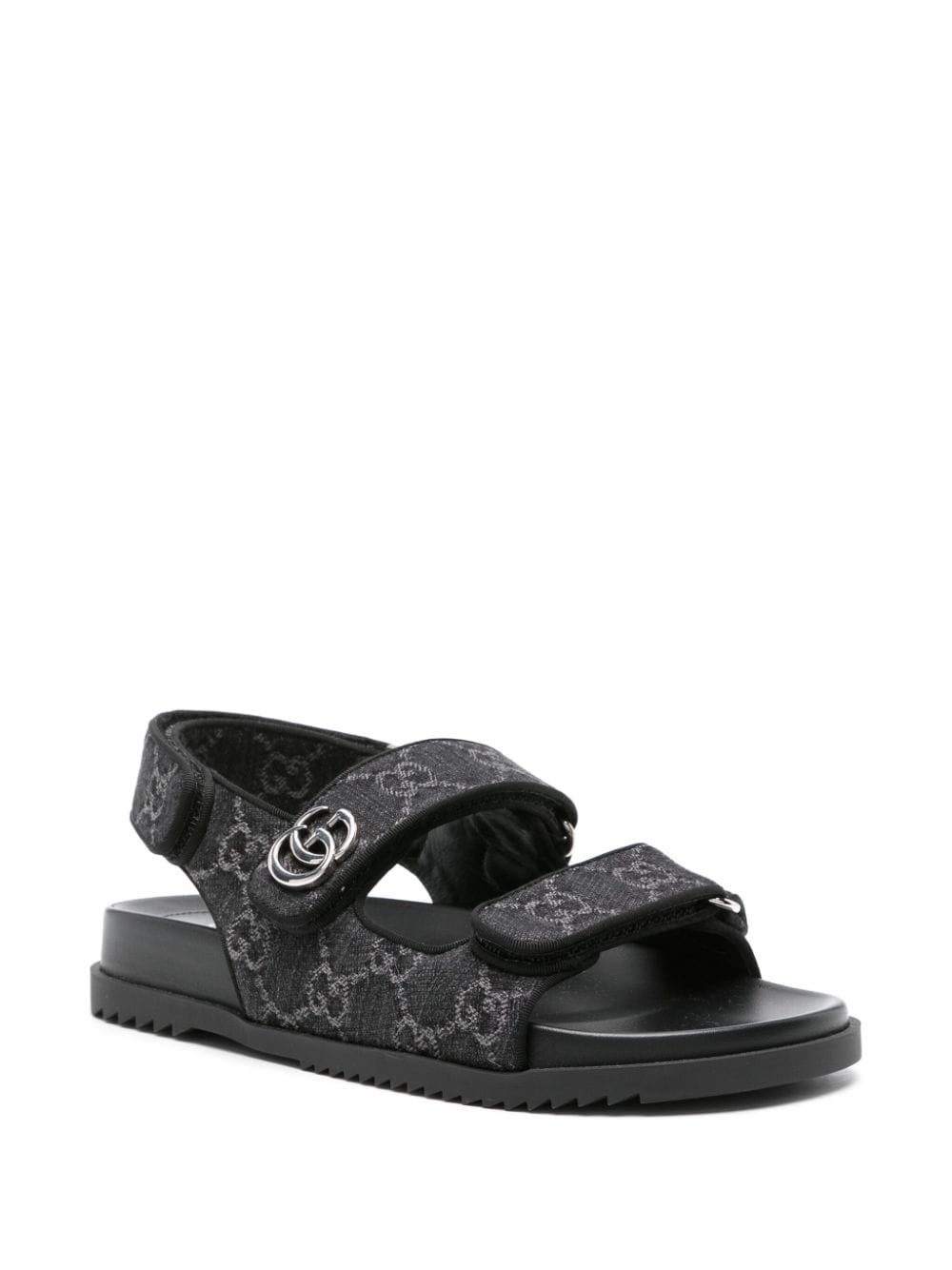 Double G-plaque denim sandals - 2